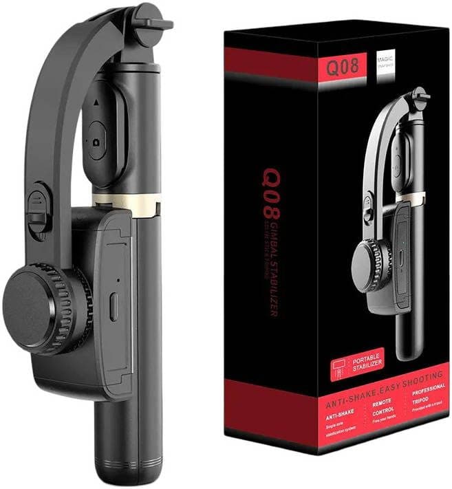 Q08 Gimbal Stabilizer with Bluetooth Selfie Stick Tripod