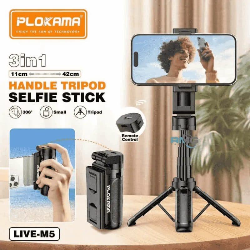 Plokama Selfie Stick with Tripod and Bluetooth Remote